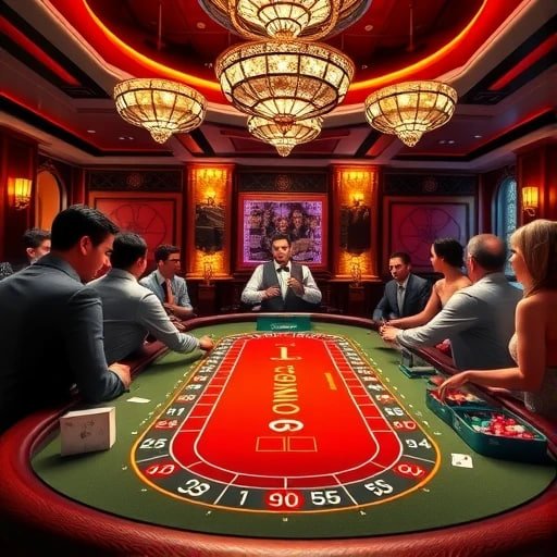 sarangslot Perpustakaan Game menampilkan meja dealer langsung dengan studio HD berkualitas tinggi